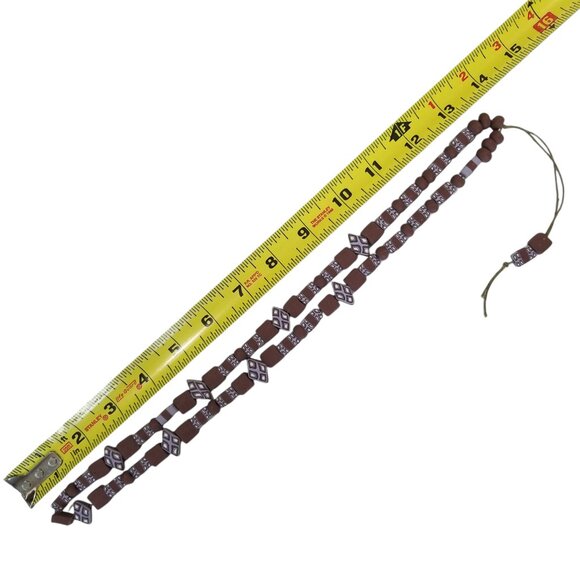 Millefiori Clay Necklace & Worry Beads Handmade Purple and Brown Clay Beads - Picture 5 of 8